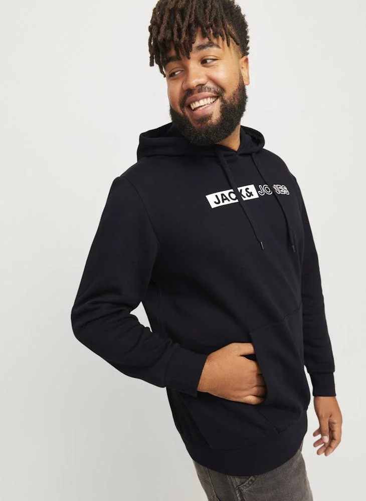 JACK & JONES  Casual Plus size Logo Zip Hoodie for Men | Best Price UAE